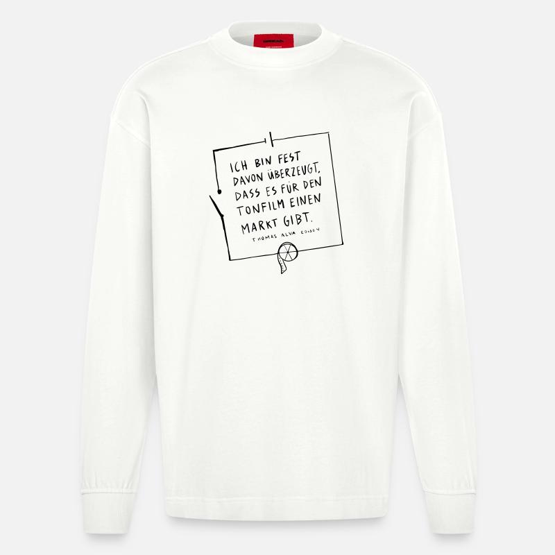 Thomas Edison Circuit - Manches longues bio épais oversize fabriqué en UE - OFF WHITE