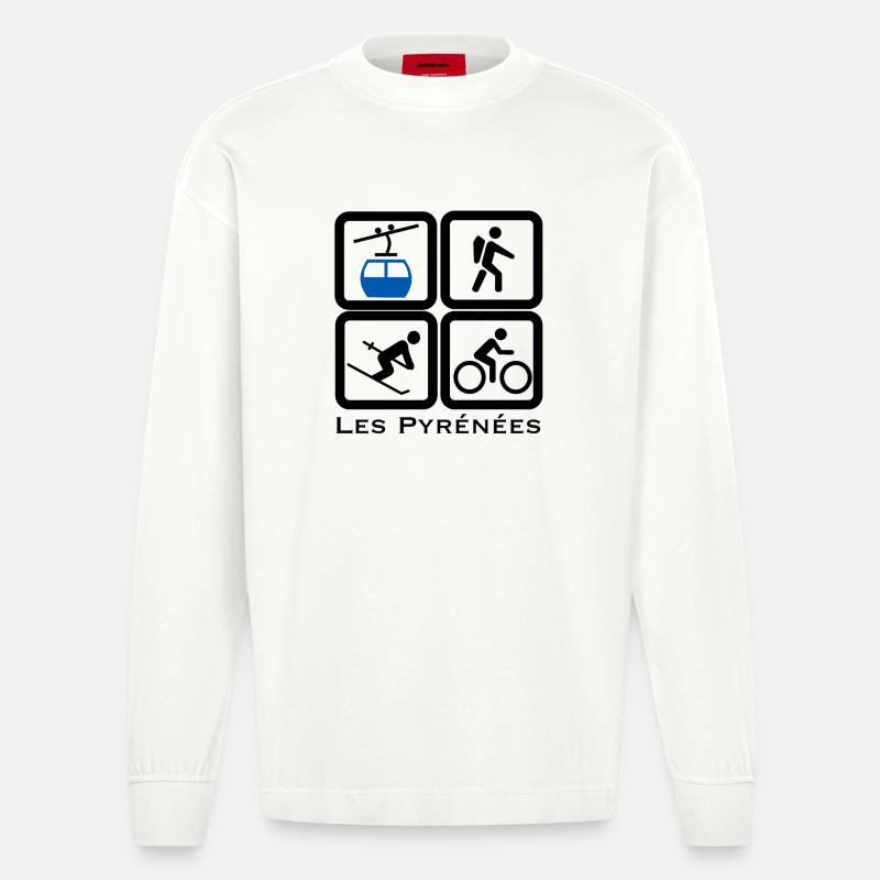 Die Pyrenäen - Heavyweight Oversized Organic Langarmshirt Made in EU - OFF WHITE