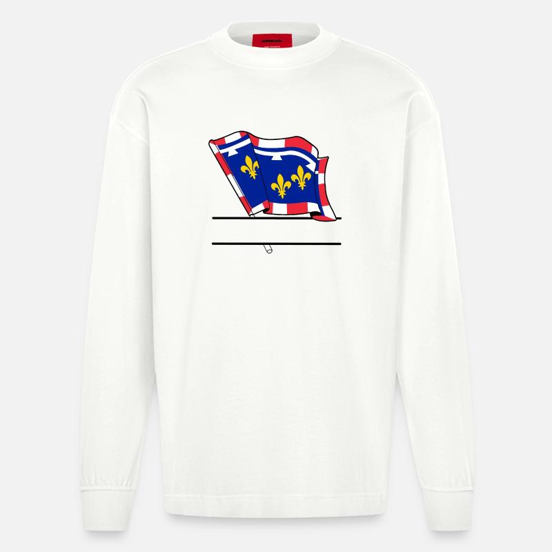 Schreibraum Centre-Val de Loire - Heavyweight Oversized Organic Langarmshirt Made in EU - OFF WHITE