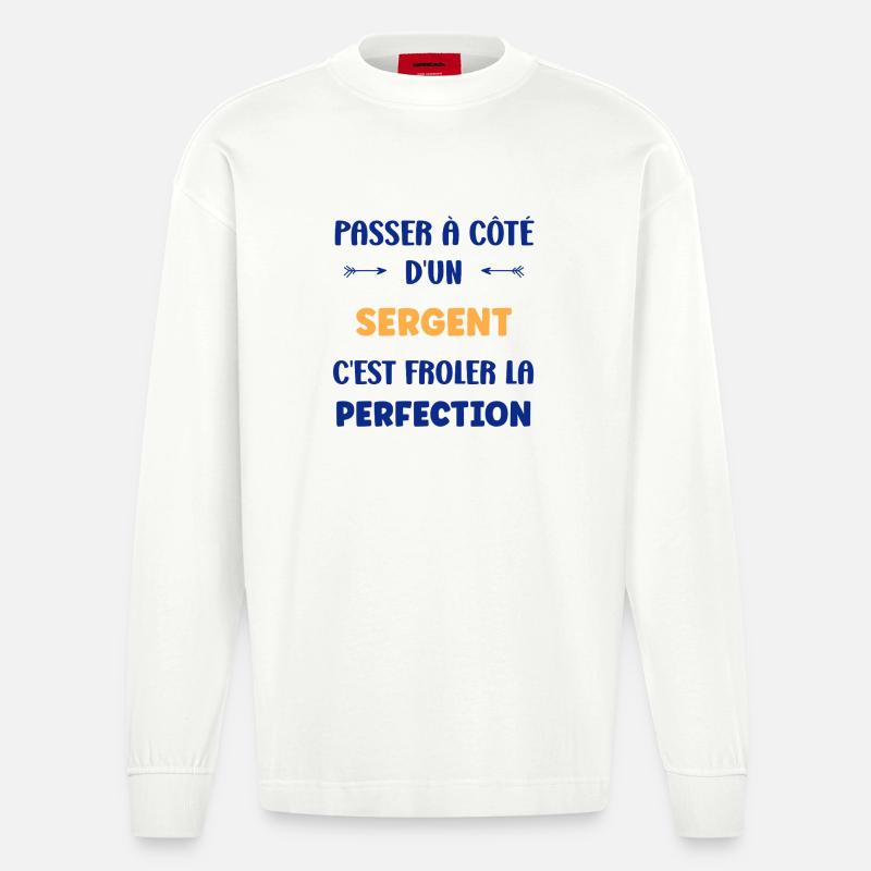 Sergeant - Heavyweight Oversized Organic Langarmshirt Made in EU - OFF WHITE