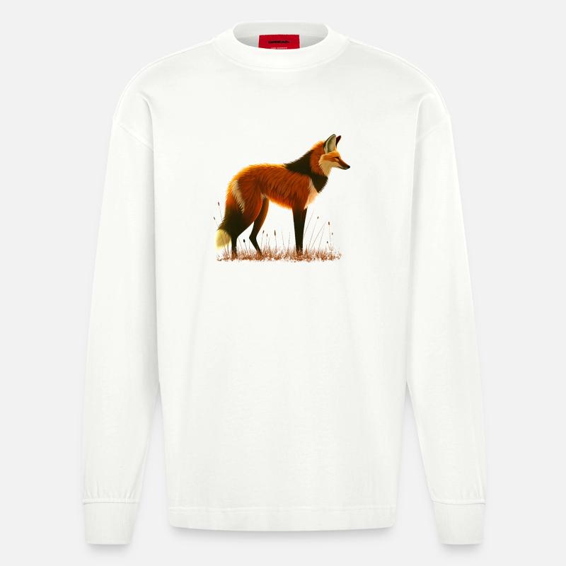 Mähnenwolf - Heavyweight Oversized Organic Langarmshirt Made in EU - OFF WHITE