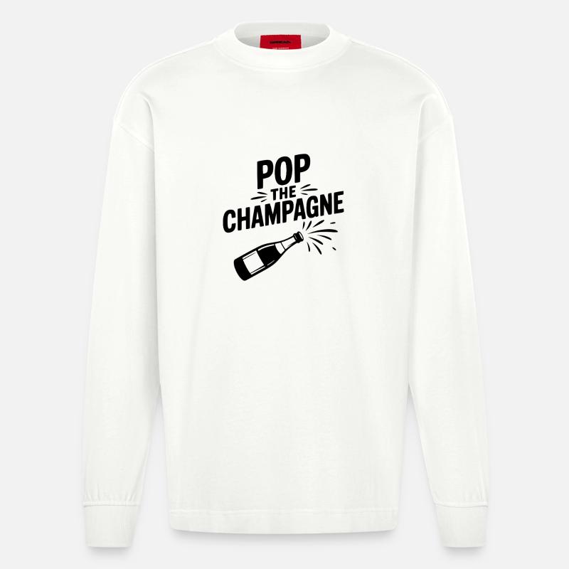 Faites éclater le - Manches longues bio épais oversize fabriqué en UE - OFF WHITE