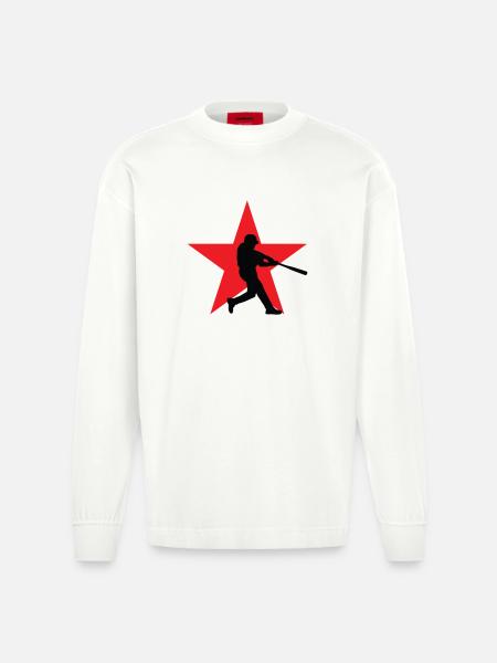 Baseball – Sport - Heavyweight Oversized Organic Langarmshirt Made in EU - OFF WHITE