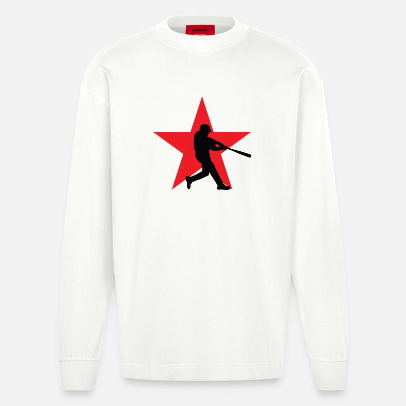 Baseball – Sport - Heavyweight Oversized Organic Langarmshirt Made in EU - OFF WHITE