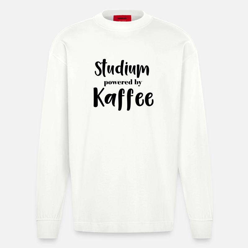 Studium powered by Kaffee - Heavyweight Oversized Organic Langarmshirt Made in EU - OFF WHITE