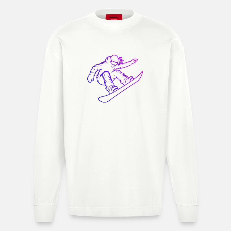 Conception compacte de snowboard pour snowboard - Manches longues bio épais oversize fabriqué en UE - OFF WHITE