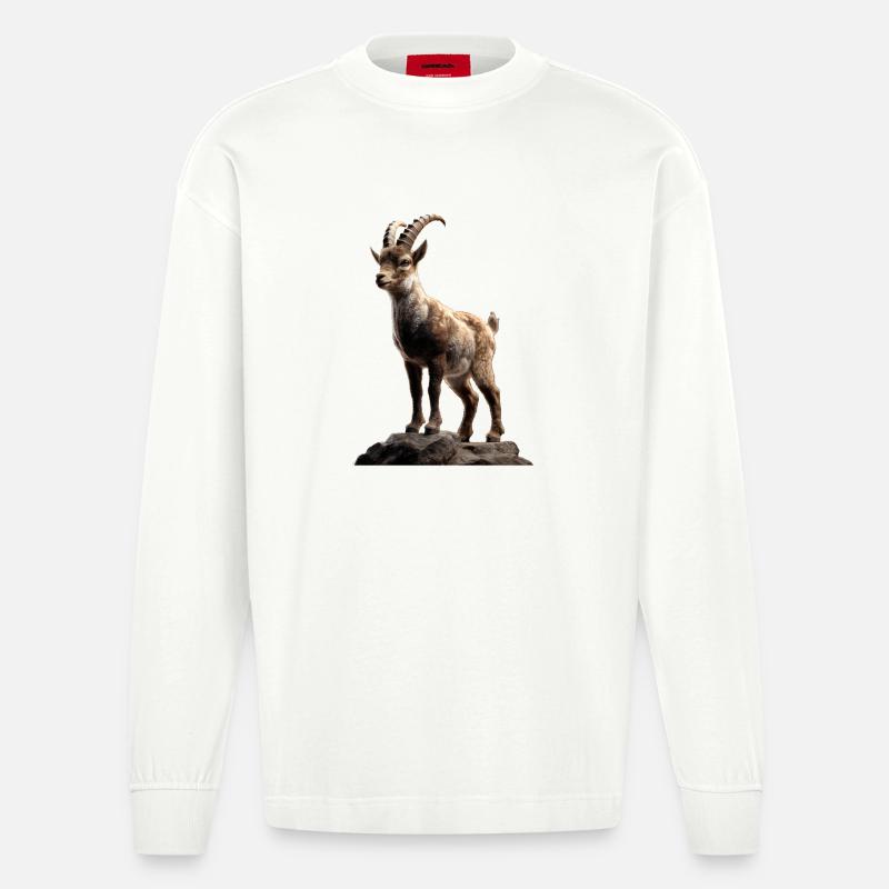 Stenbocksget Alpibock Stenbocksgetter - Heavyweight Oversized Organic Longsleeve Made in EU - OFF WHITE