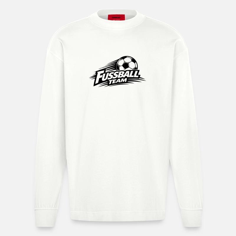 Fussball Team Symbol - Heavyweight Oversized Organic Langarmshirt Made in EU - OFF WHITE
