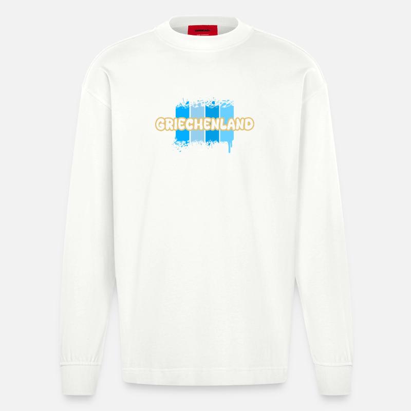 La Grèce en tant que Grèce - Manches longues bio épais oversize fabriqué en UE - OFF WHITE