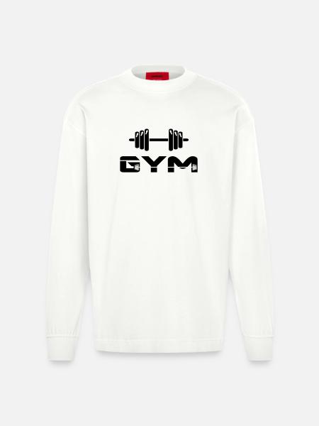 altère gym musculation - Manches longues bio épais oversize fabriqué en UE - OFF WHITE