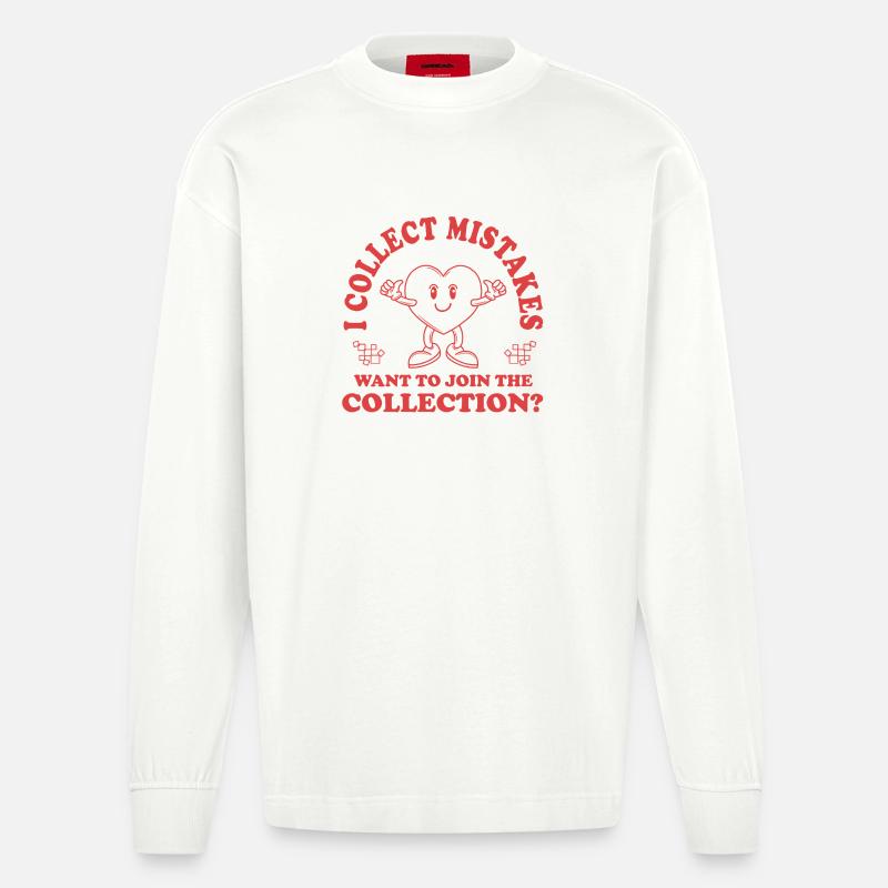 Ich sammle Fehler – Willst du mitmachen? - Heavyweight Oversized Organic Langarmshirt Made in EU - OFF WHITE
