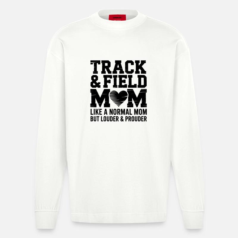 Leichtathletik Sprüche Leichtathletik Geschenk - Heavyweight Oversized Organic Langarmshirt Made in EU - OFF WHITE