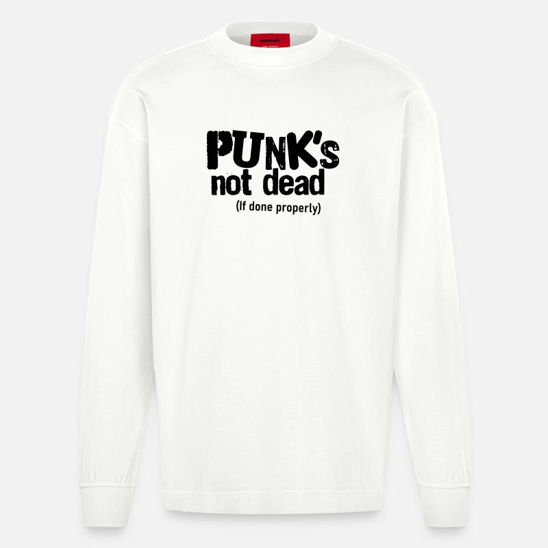 Punk if done properly - Heavyweight Oversized Organic Langarmshirt Made in EU - OFF WHITE