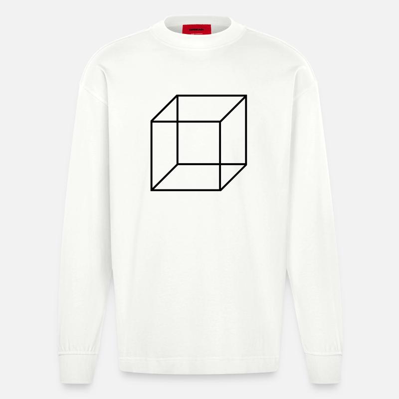 Cube Square - Manches longues bio épais oversize fabriqué en UE - OFF WHITE