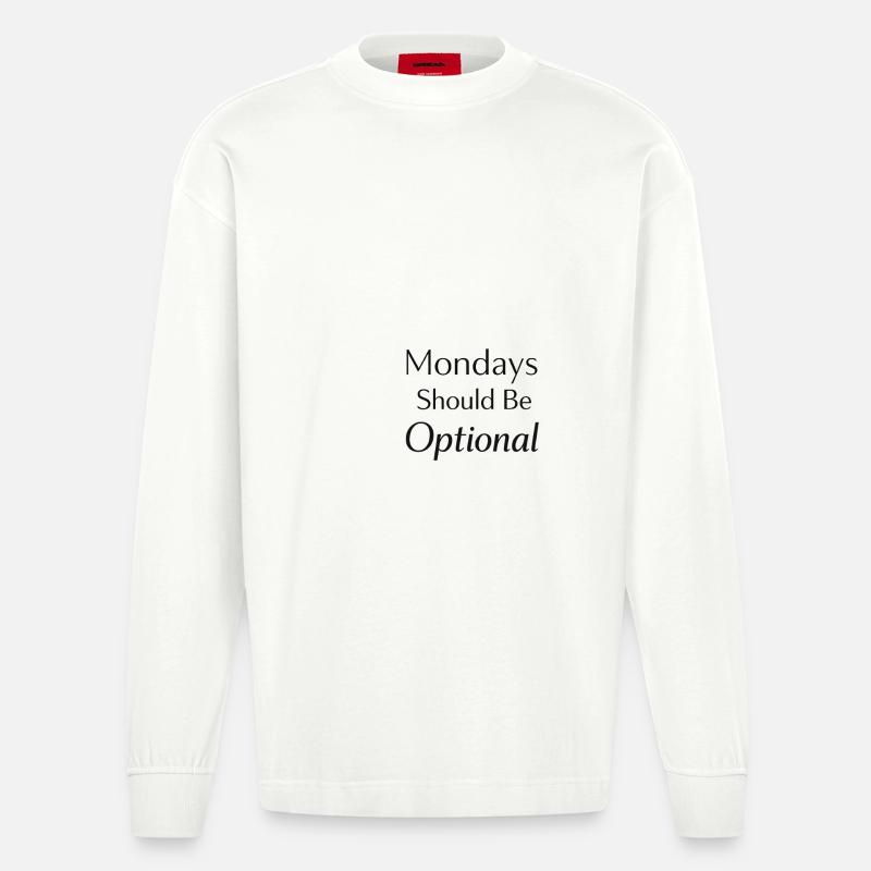 Le lundi devrait être optionnel - Manches longues bio épais oversize fabriqué en UE - OFF WHITE