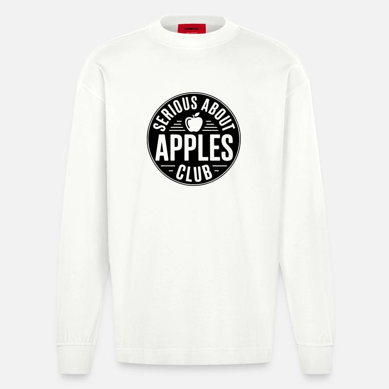 Äpfel - Serious about apples club - Heavyweight Oversized Organic Langarmshirt Made in EU - OFF WHITE