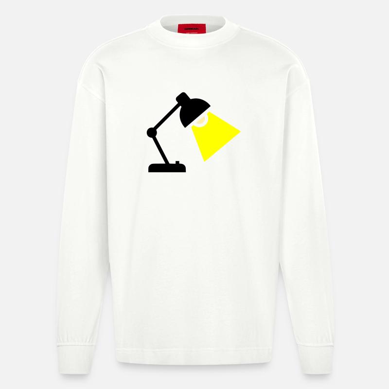 Schreibtischlampe Licht Idee - Heavyweight Oversized Organic Langarmshirt Made in EU - OFF WHITE
