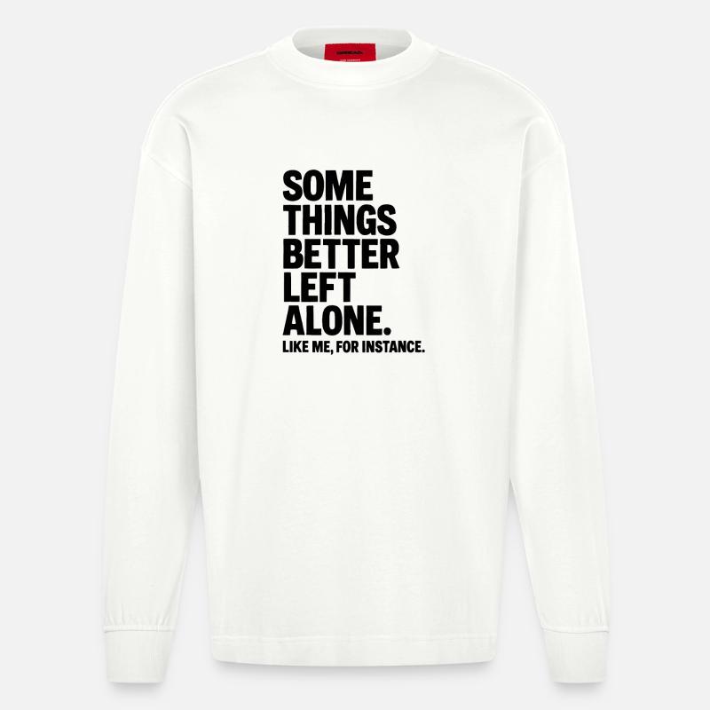 Lustiger Spruch Introvertierte Nerds Geschenkidee - Heavyweight Oversized Organic Langarmshirt Made in EU - OFF WHITE