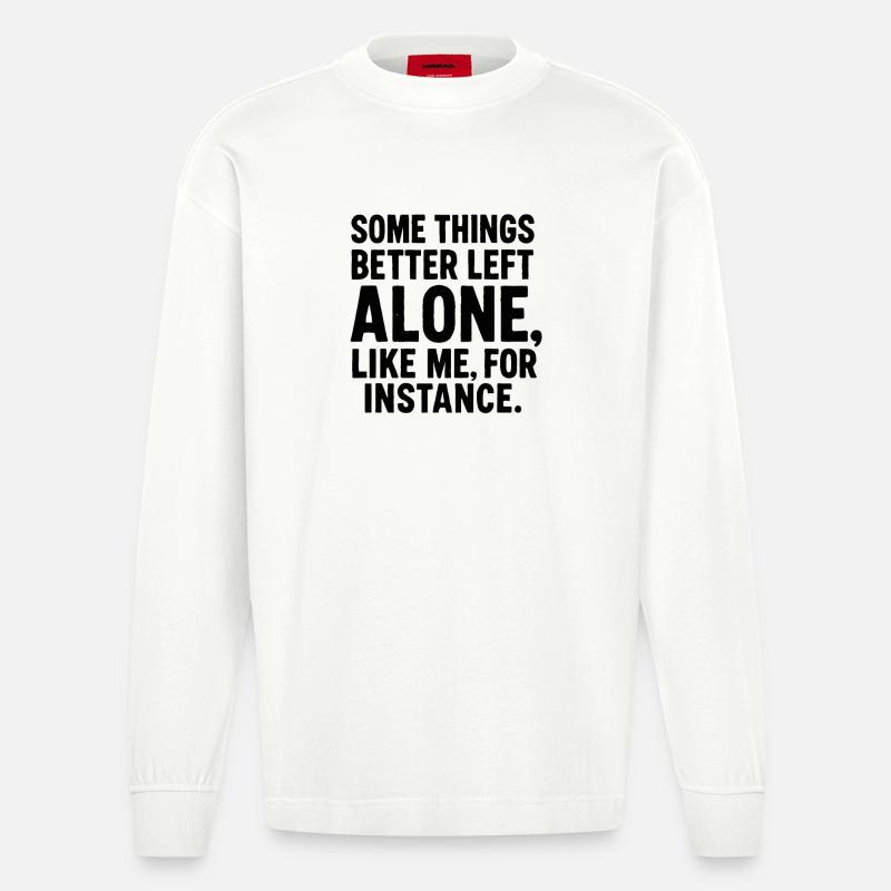 Lustiger Spruch Introvertierte Nerds Geschenkidee - Heavyweight Oversized Organic Langarmshirt Made in EU - OFF WHITE