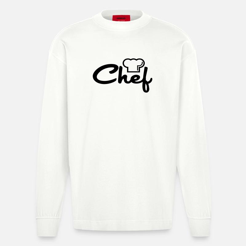 kokk - Heavyweight Oversized Organic langermet T-skjorte produsert i EU - OFF WHITE