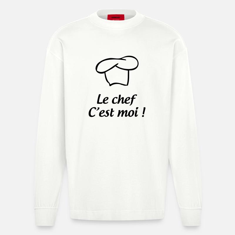 Der Koch bin ich – Küche - Heavyweight Oversized Organic Langarmshirt Made in EU - OFF WHITE