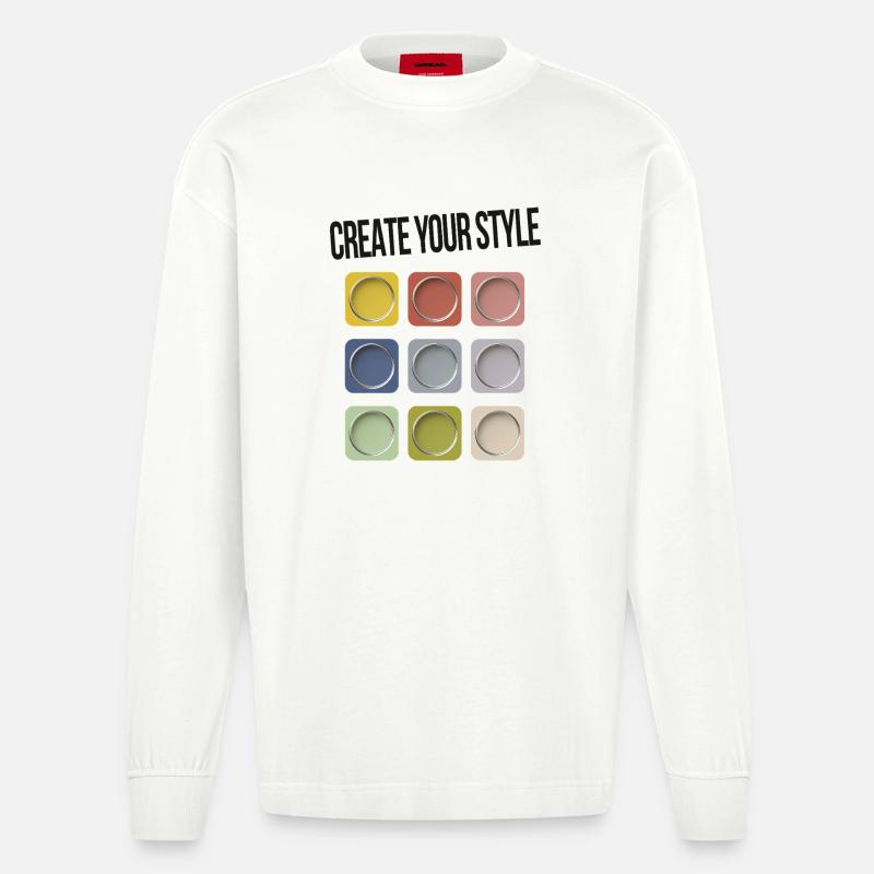 Create Your Style – Sei individuell - Heavyweight Oversized Organic Langarmshirt Made in EU - OFF WHITE
