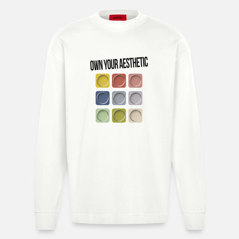 Assumez votre esthétique – Déclaration moderne - Manches longues bio épais oversize fabriqué en UE - OFF WHITE