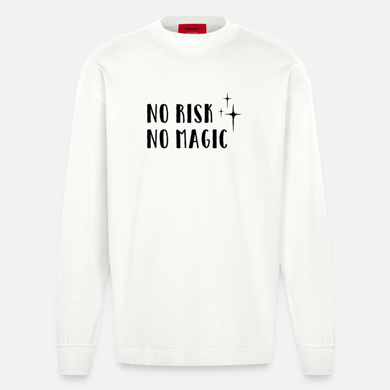 No Risk – No Magic - Heavyweight Oversized Organic Langarmshirt Made in EU - OFF WHITE