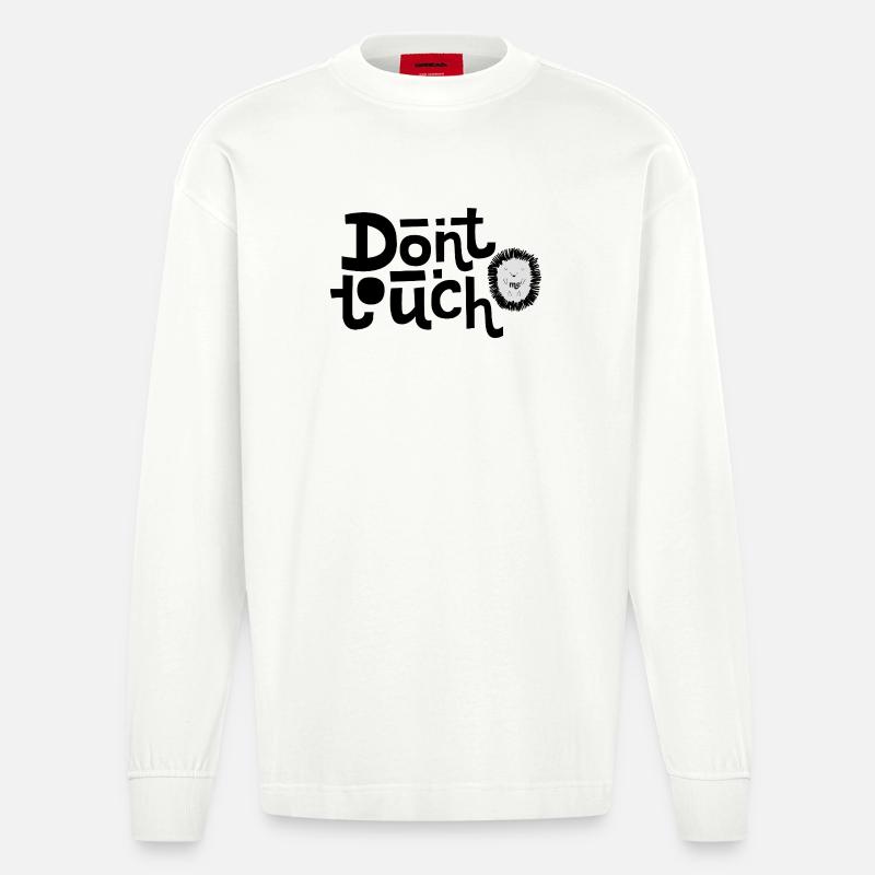 Ne touche pas à un hérisson mignon - Manches longues bio épais oversize fabriqué en UE - OFF WHITE