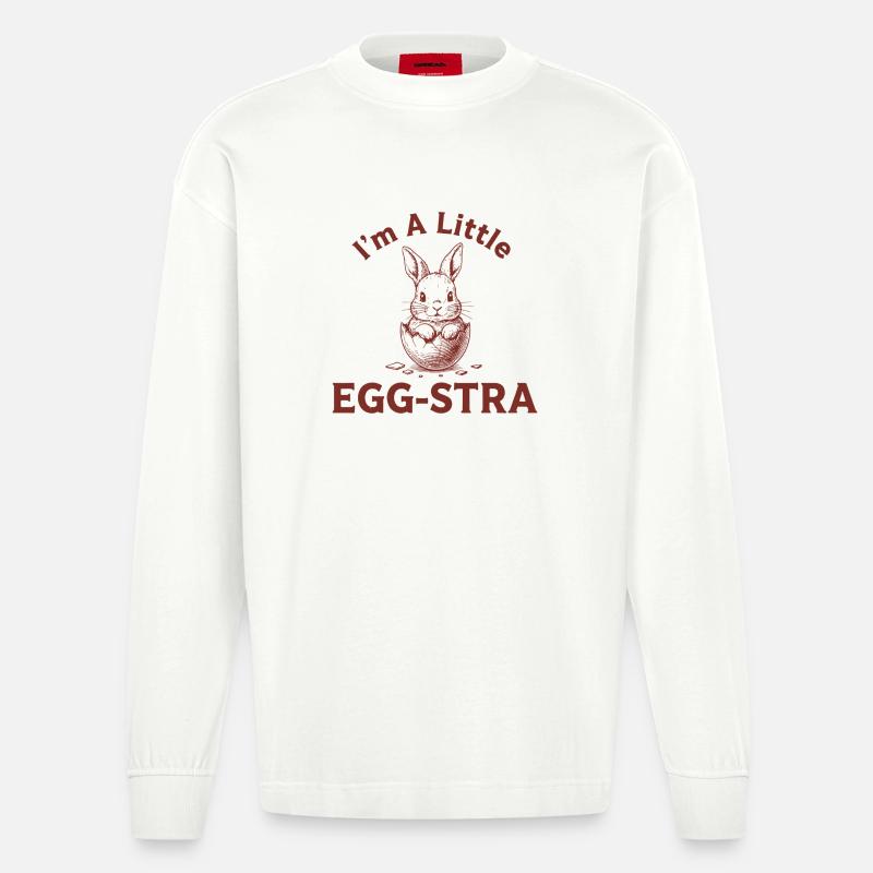 Egg-STRA Bunny Tee - Heavyweight Oversized Organic Langarmshirt Made in EU - OFF WHITE