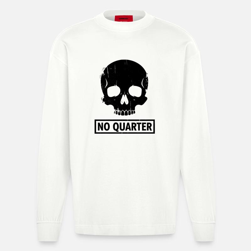 Keine Gnade wird gewährt - Heavyweight Oversized Organic Langarmshirt Made in EU - OFF WHITE