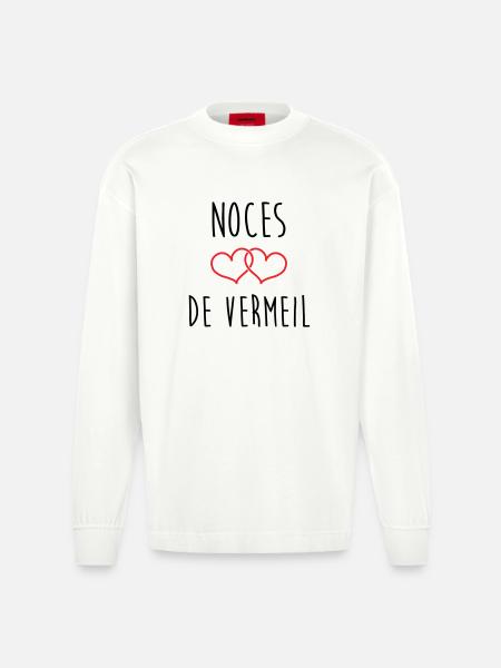 Vermeil-Hochzeit 45 Jahre Ehe - Heavyweight Oversized Organic Langarmshirt Made in EU - OFF WHITE