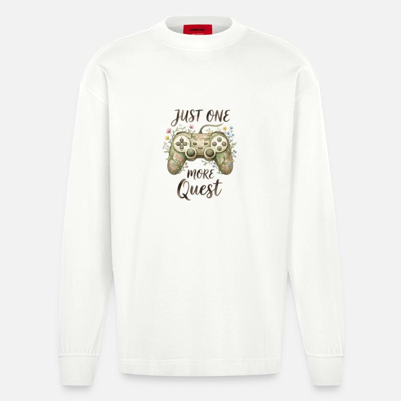 Nur noch eine Quest Botanischer Controller - Heavyweight Oversized Organic Langarmshirt Made in EU - OFF WHITE