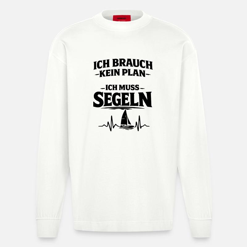 Segeln  - Heavyweight Oversized Organic Langarmshirt Made in EU - OFF WHITE