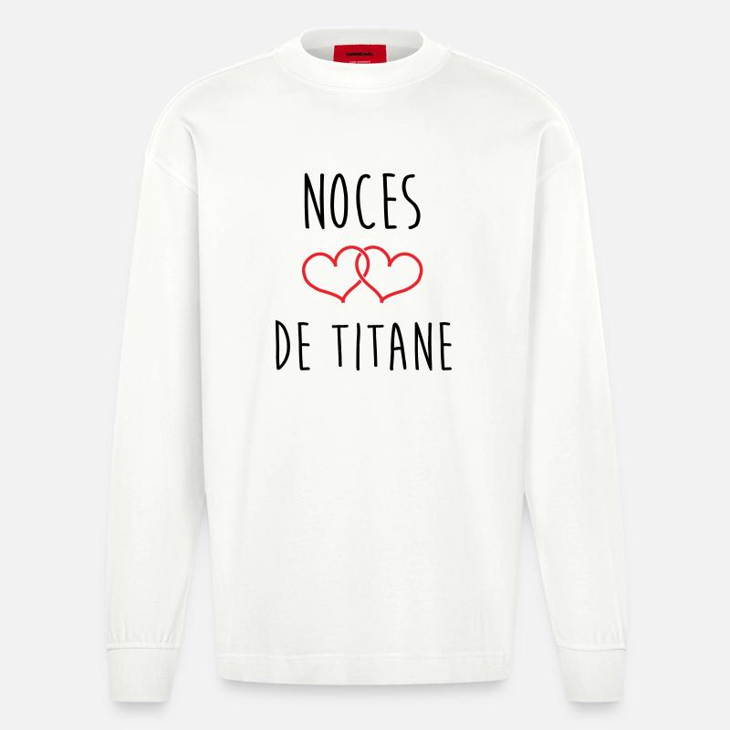 Titanium-Hochzeit 72 Jahre Ehe - Heavyweight Oversized Organic Langarmshirt Made in EU - OFF WHITE