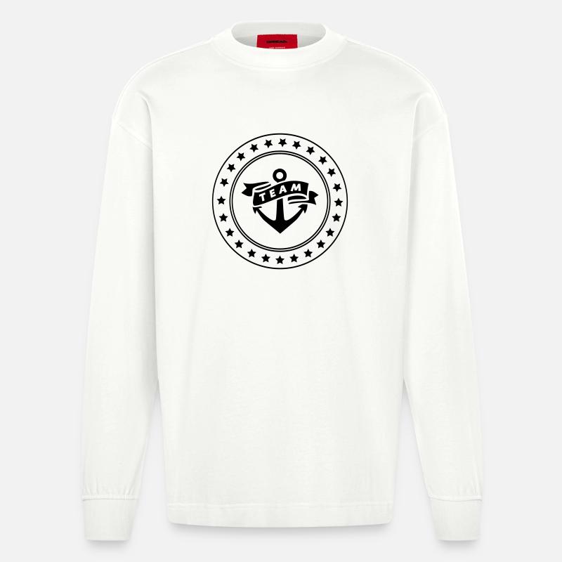 Team Anker - Heavyweight Oversized Organic Langarmshirt Made in EU - OFF WHITE