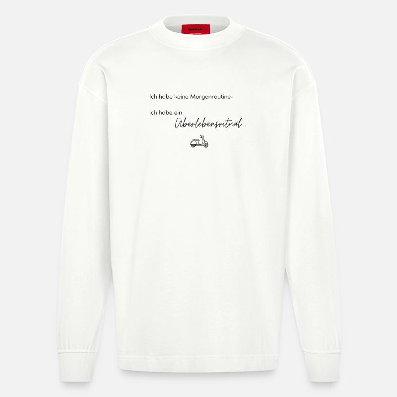 LIEBEVOLL Morgenroutine Roller - Heavyweight Oversized Organic Langarmshirt Made in EU - OFF WHITE