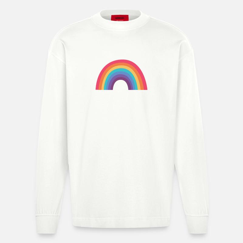Regenbogenbogen - Heavyweight Oversized Organic Langarmshirt Made in EU - OFF WHITE
