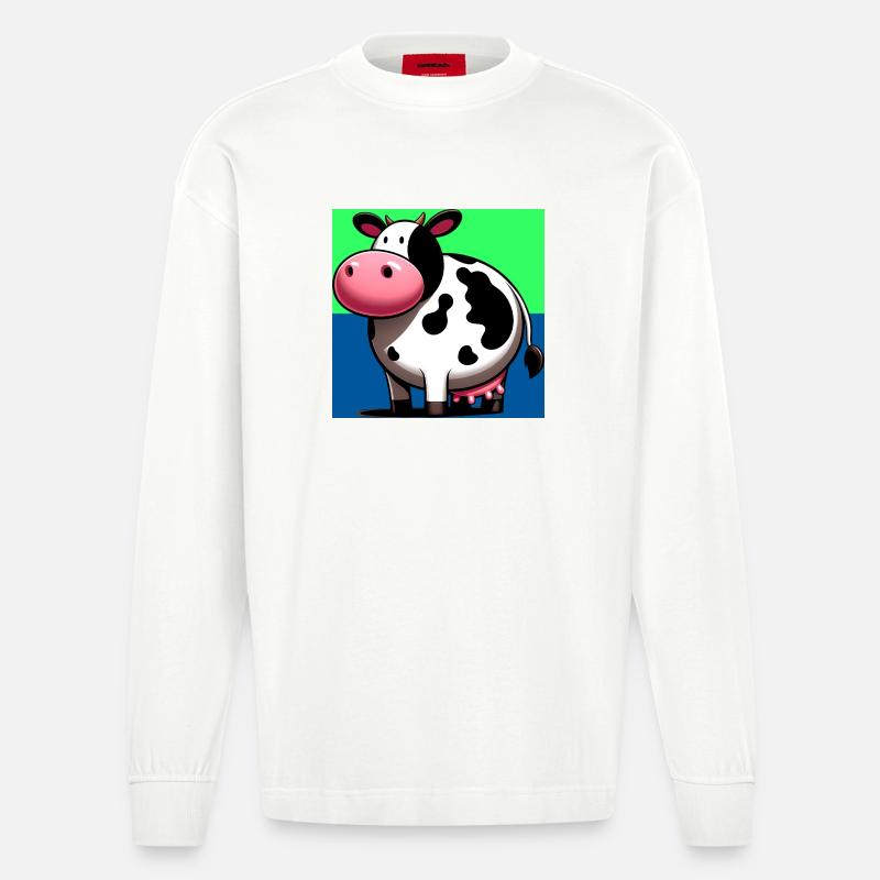cow - Heavyweight Oversized Organic Longsleeve Shirt Made in EU - OFF WHITE