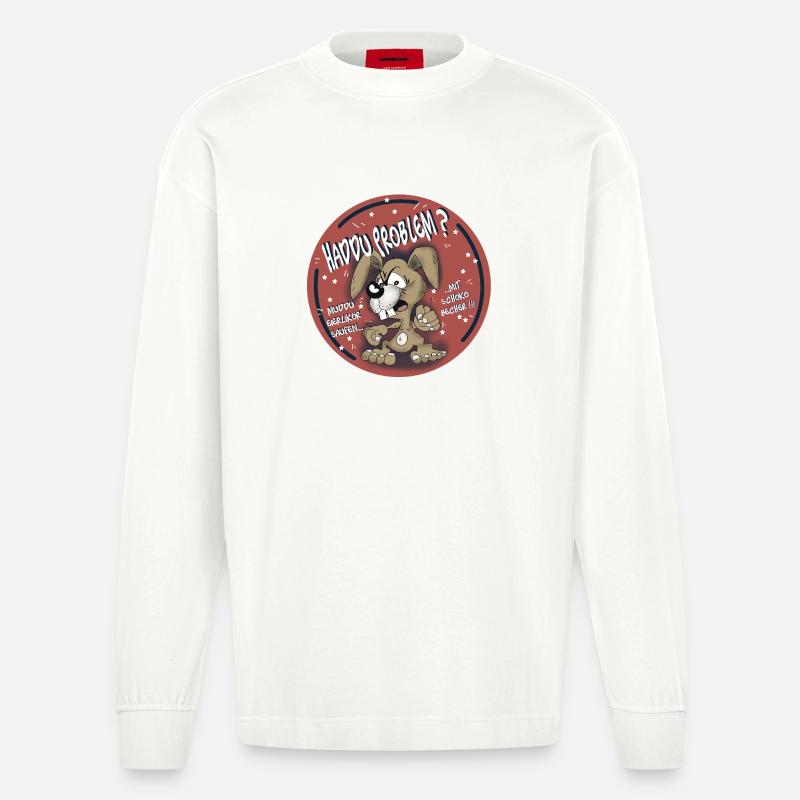 Haddu Problem - Heavyweight Oversized Organic Langarmshirt Made in EU - OFF WHITE
