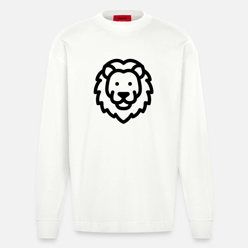 Löwe - Heavyweight Oversized Organic Langarmshirt Made in EU - OFF WHITE