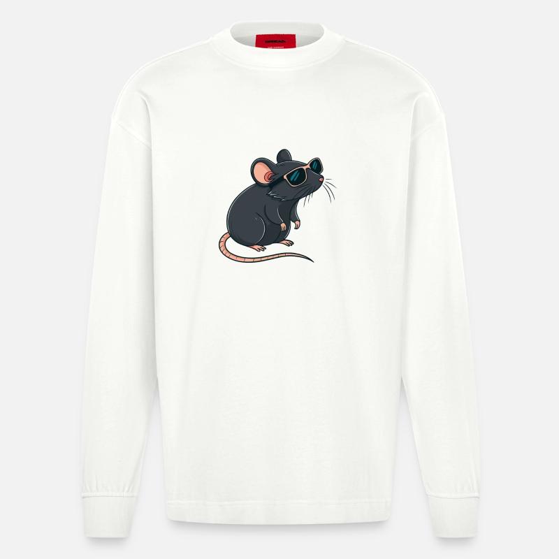 Rat chic lunettes soleil - Manches longues bio épais oversize fabriqué en UE - OFF WHITE