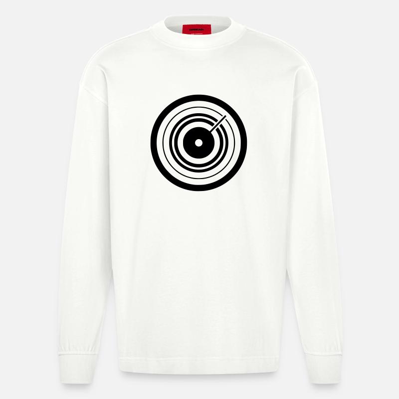 Cible Flèche Icône de Fléchette - Manches longues bio épais oversize fabriqué en UE - OFF WHITE