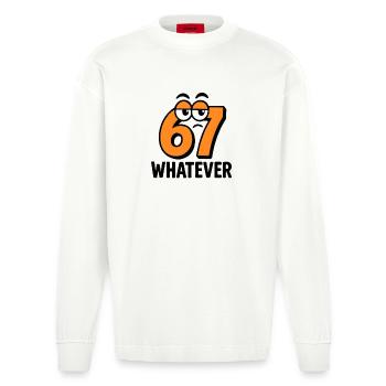 Six Seven : Whatever Italian Brainrot Humour Meme - Manches longues bio épais oversize fabriqué en UE - OFF WHITE - Devant