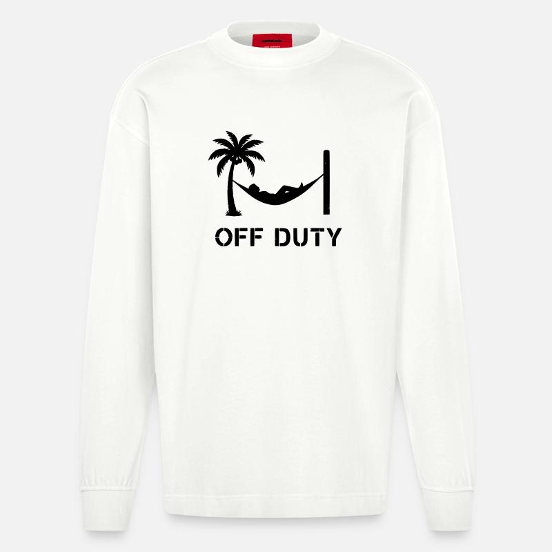 Hängematte Off Duty Feierabend - Heavyweight Oversized Organic Langarmshirt Made in EU - OFF WHITE