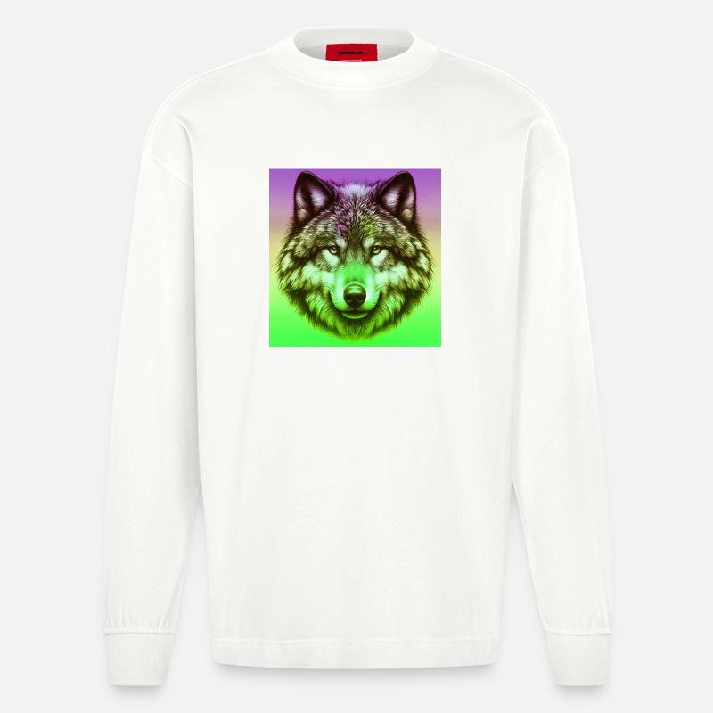 Wolf - Heavyweight Oversized Organic Langarmshirt Made in EU - OFF WHITE