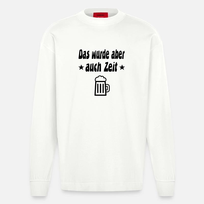 Bier - Heavyweight Oversized Organic Langarmshirt Made in EU - OFF WHITE