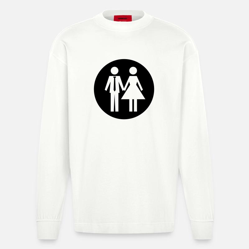 Paar Ehe Couple - Heavyweight Oversized Organic Langarmshirt Made in EU - OFF WHITE