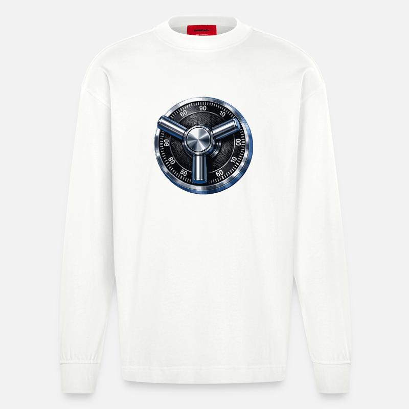 Conception de cadran sécurisé de sécurité - Manches longues bio épais oversize fabriqué en UE - OFF WHITE