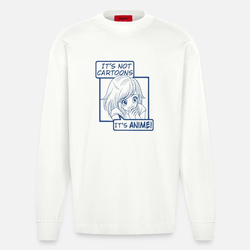 Ce ne sont pas des dessins animés, c’est de l’anime - Manches longues bio épais oversize fabriqué en UE - OFF WHITE